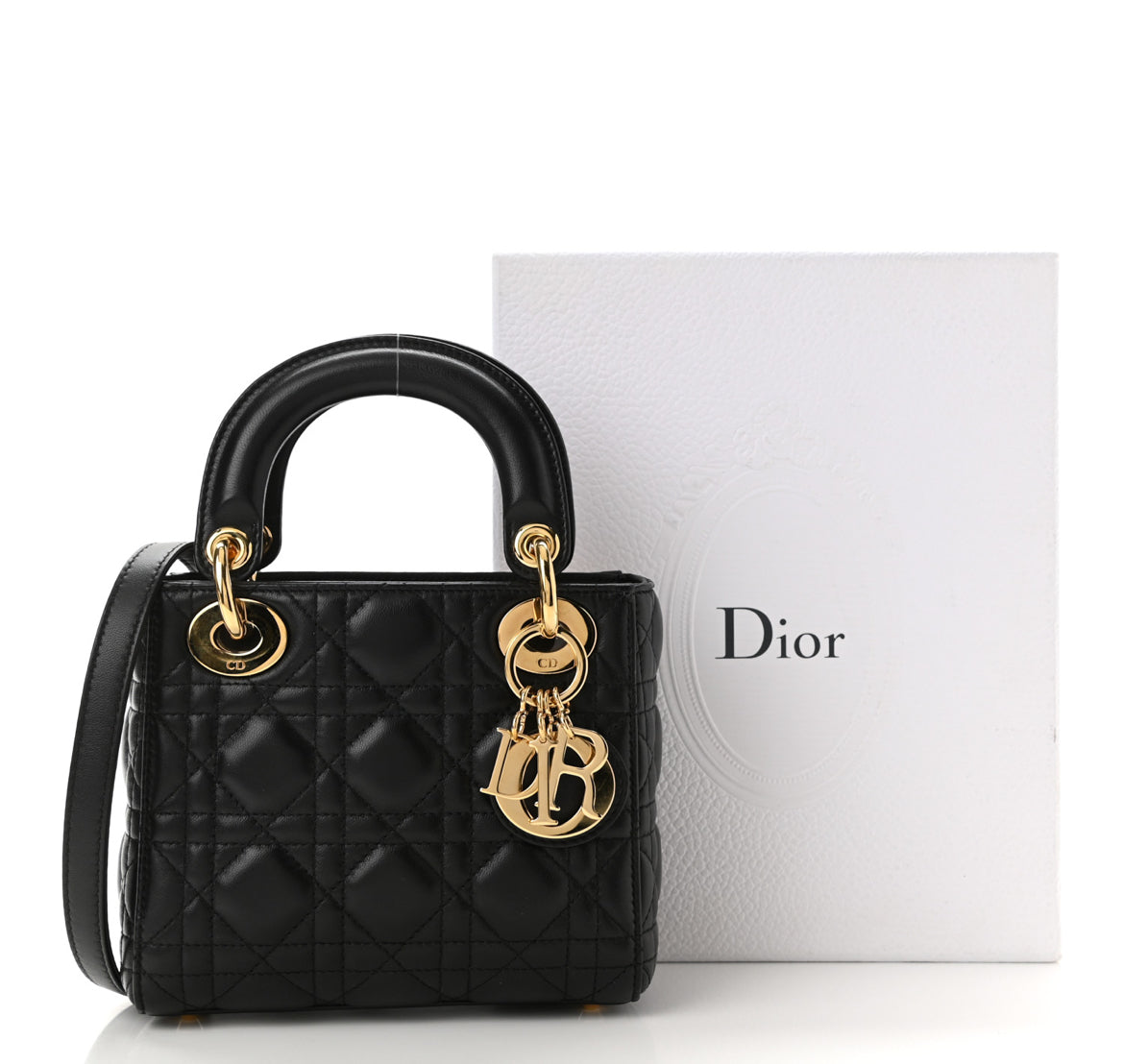 CHRISTIAN Mini Lady Dior Negro