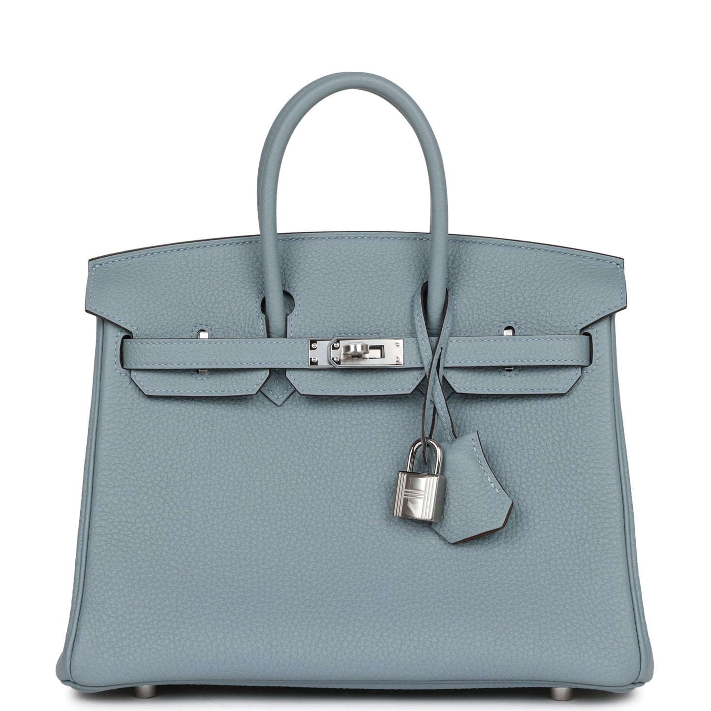 Hermès Birkin 25 Bleu Lin Verso Togo con herrajes de paladio