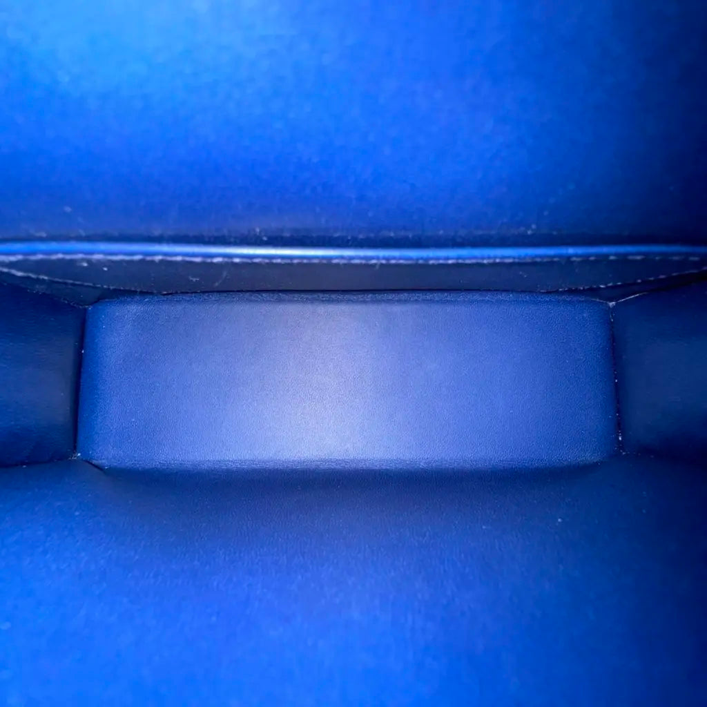 Hermès Kelly Sellier 20 Bleu Zellige Herrajes dorados de cocodrilo brillante