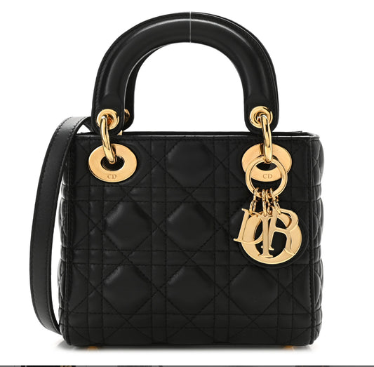 CHRISTIAN Mini Lady Dior Negro