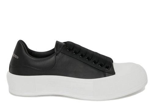 Zapatillas de lona con cordones de Alexander McQueen en negro