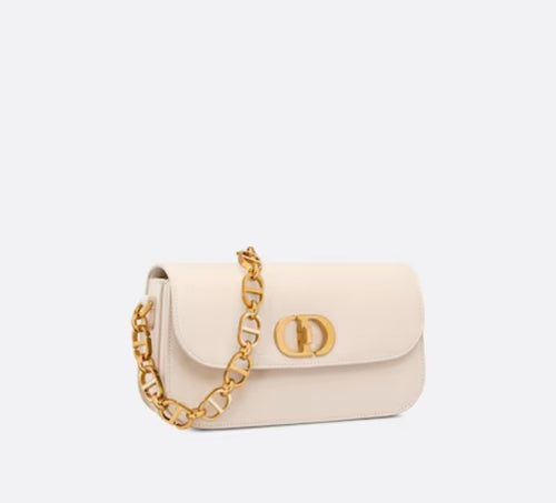 BOLSO 30 MONTAIGNE AVENUE Piel de becerro color marfil polvoriento