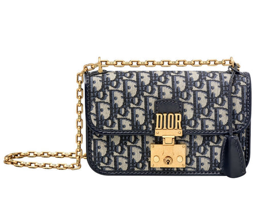 Bolso con solapa Dior Dioraddict de lona oblicua azul