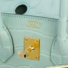 Hermès Birkin 25 Vert D'Eau Matte Alligator Gold Hardware